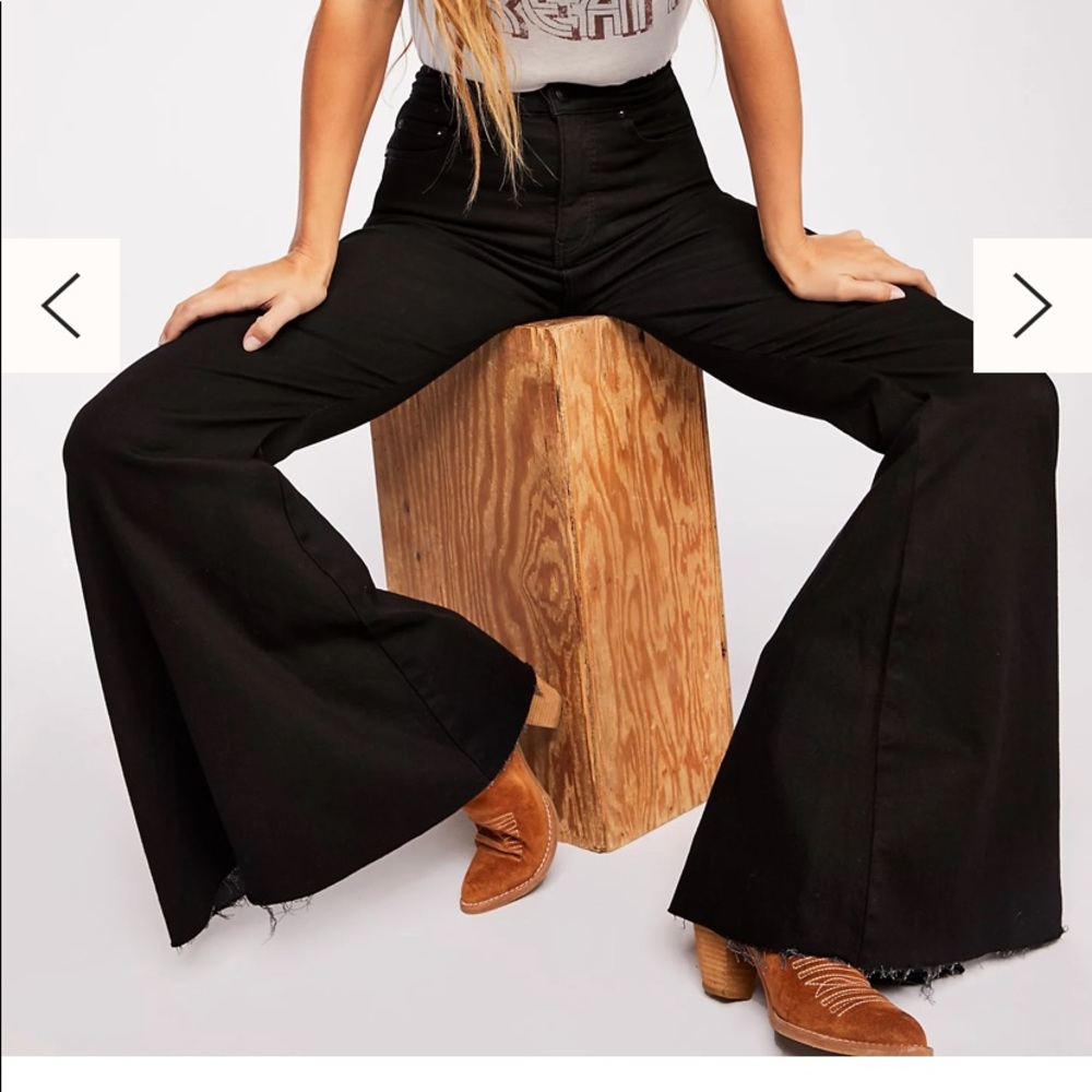 Free People Super High-Rise Lace-Up Flare Jeans